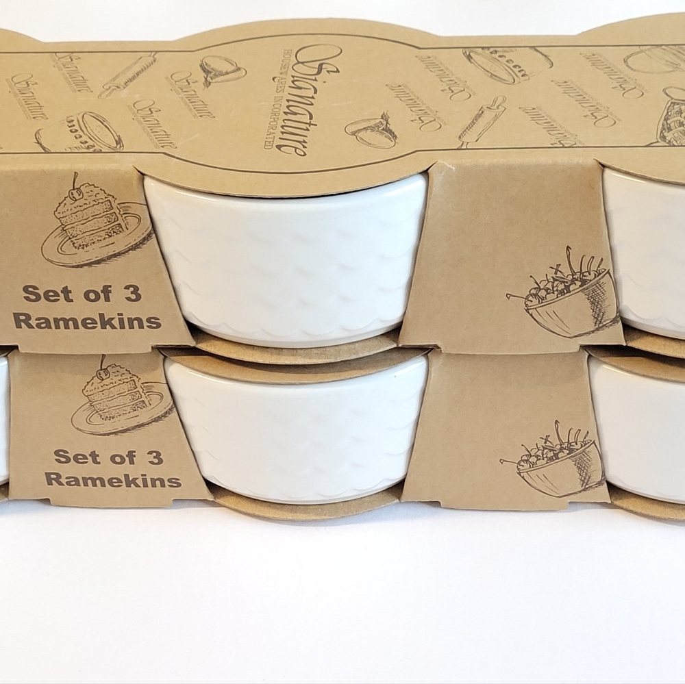 🆕️ Set of Six (6) Ramekins w/ Fishscale / Scallop Design